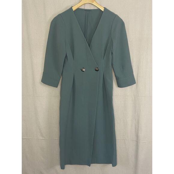 Retro Womens Librarian Chic Secretary Dress Size S Minimalist Sophisticated - Picture 1 of 6